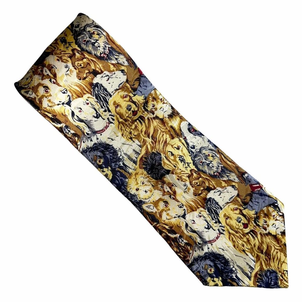 Museum Artifacts All Silk Handmade Dog Necktie Tie